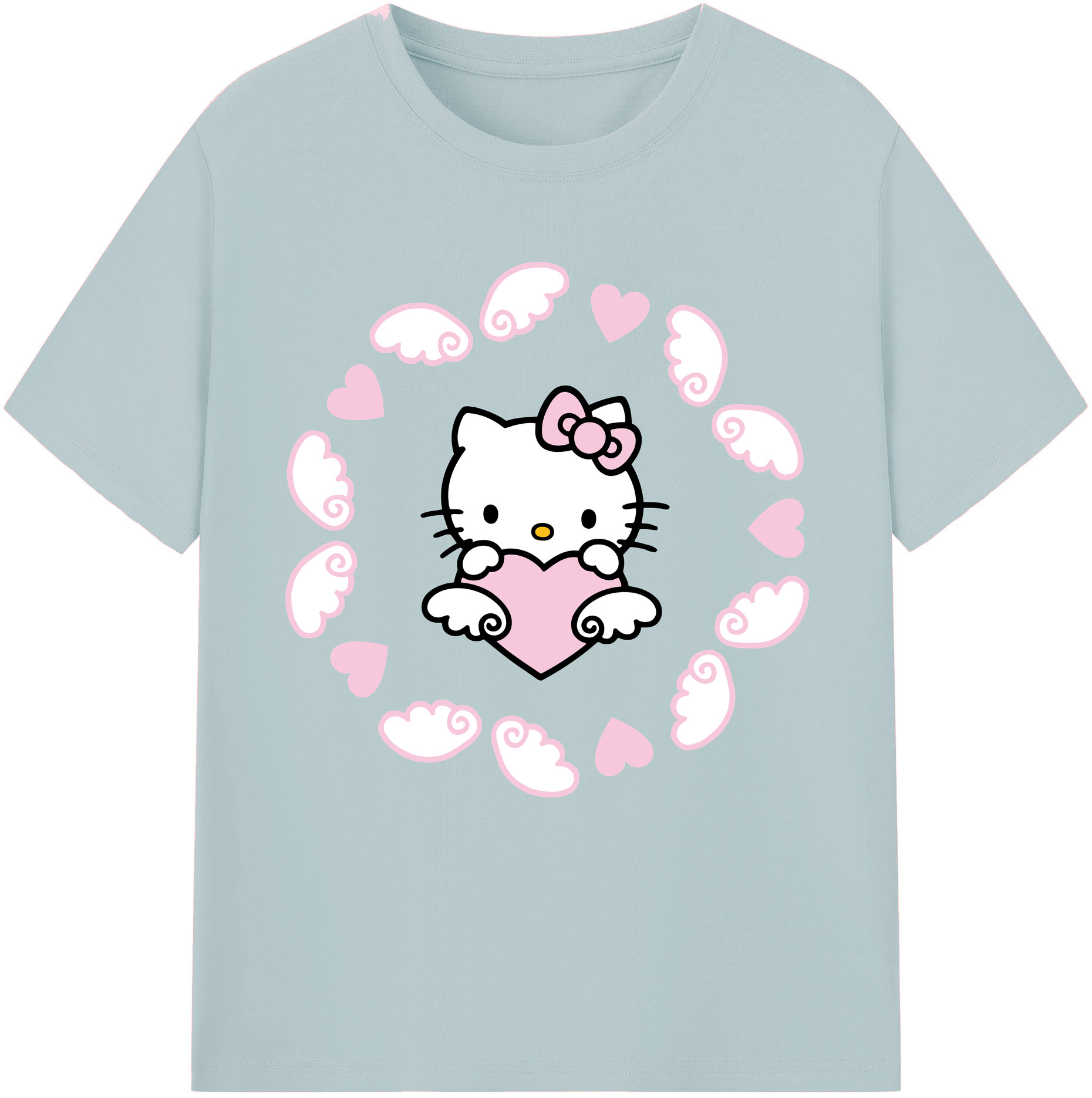 （画像用） Hello Kitty ハローキティ 綿100％半袖Tシャツ（フロントプリント）